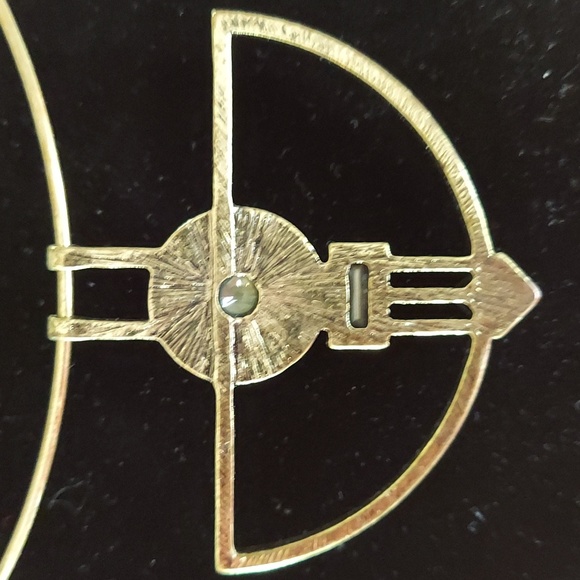 Guess gold tone green, tan stone & crystal pendant collar Choker necklace - Picture 13 of 13